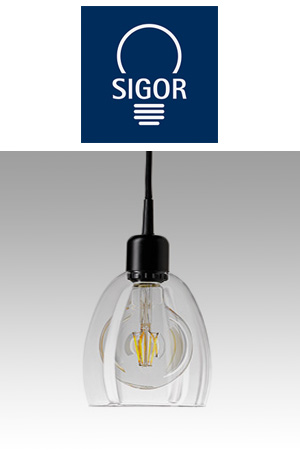 Logo und Leuchtenbeispiel von Sigor